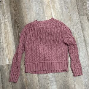 Cozy Cable Knit Women's Sweater - Mauve Pink
